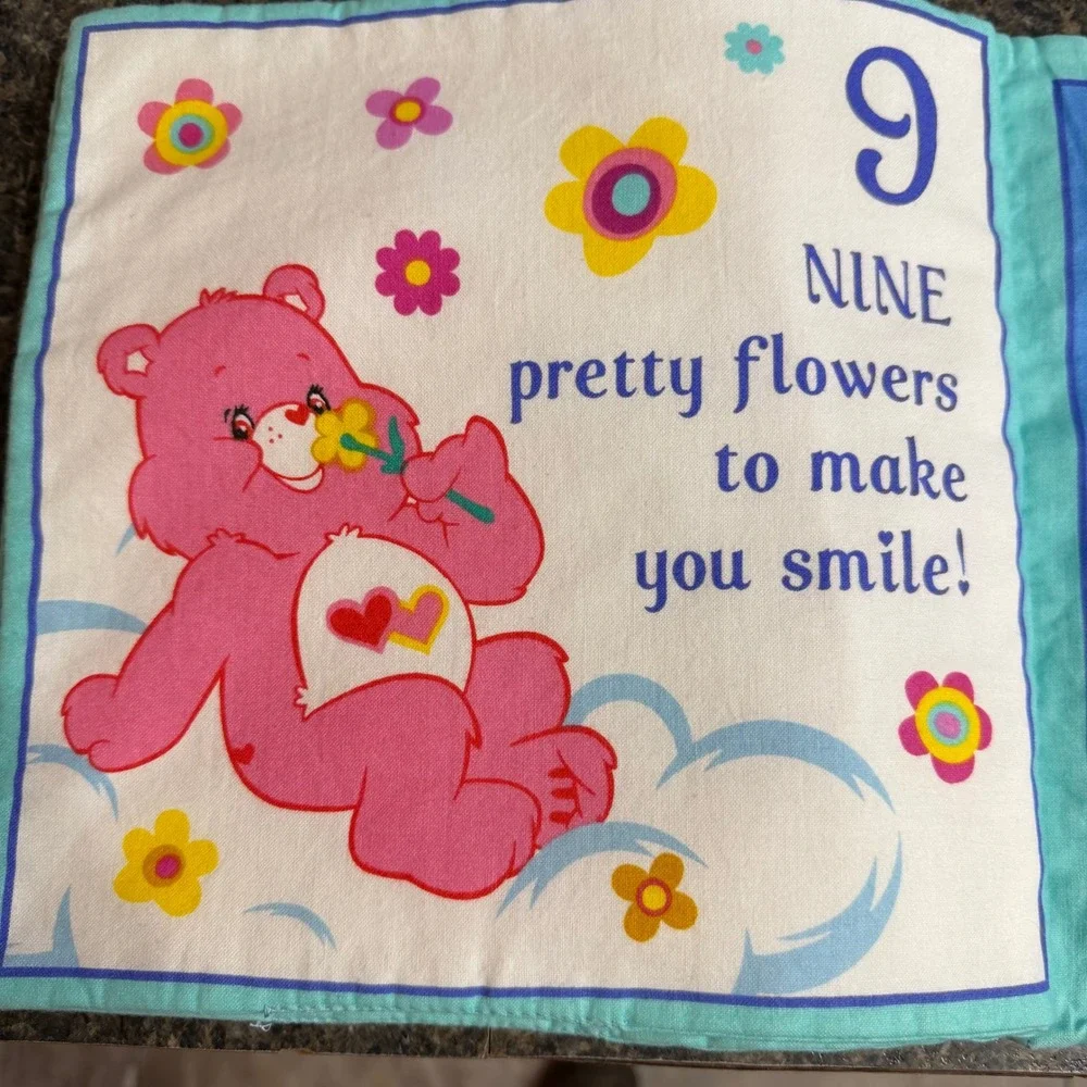 Vintage Care Bears Counting Soft Cloth Book Fabric Toddler Toy Learning 1-10